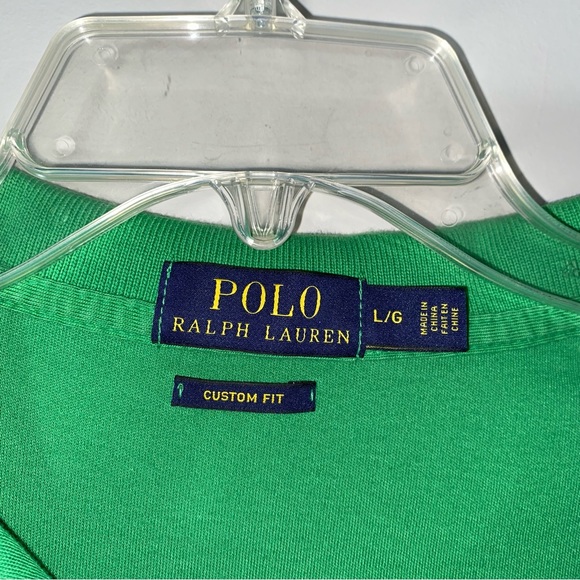 Polo Ralph Lauren Short Sleeve Polo Men's L Custom Fit Green - Picture 2 of 6
